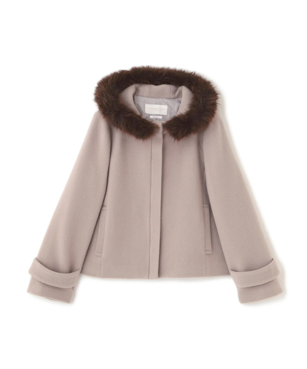 モッサフードフェイクファーショートコート