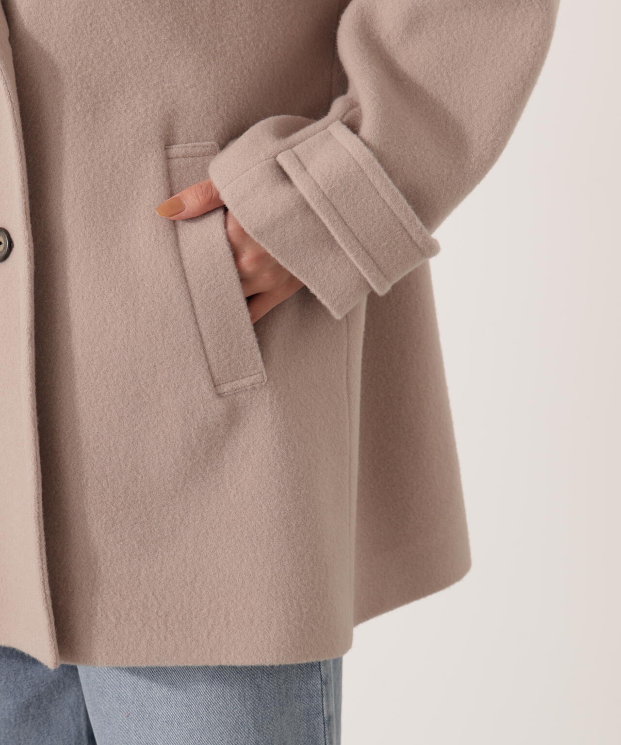 【青島心さん着用】2wayミドルコート【ネールピンク:WEB限定】