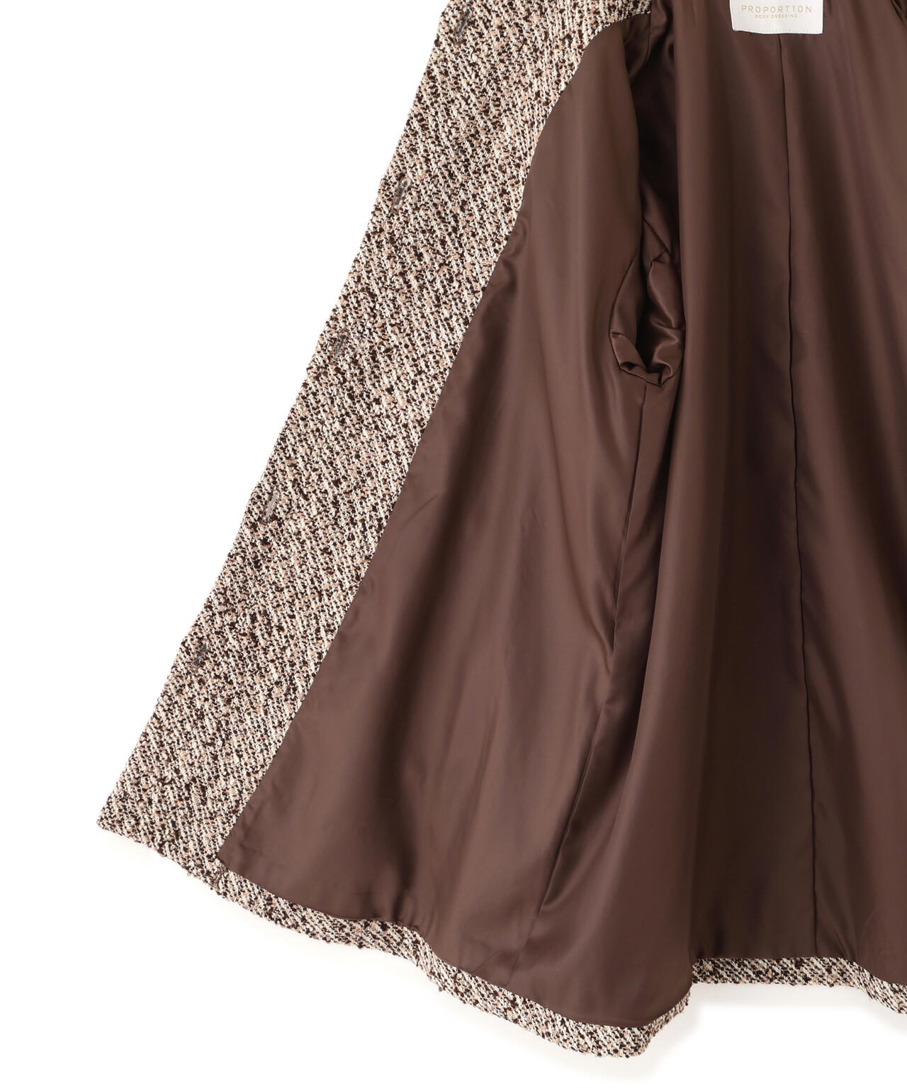 【青島心さん着用】金ボタン付きツイードミドルジャケット