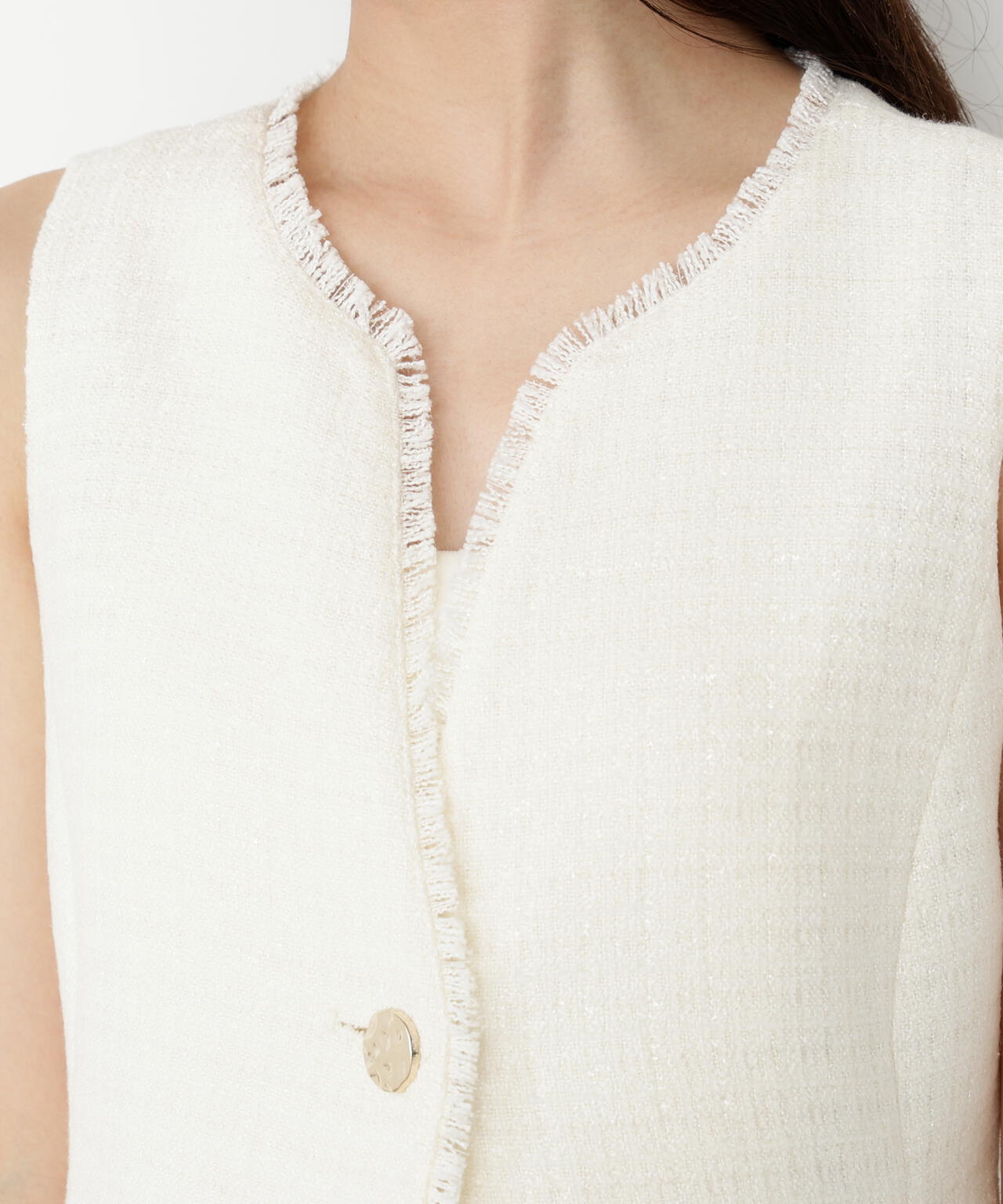 【松川星さん着用】ニュアンス釦ツイードジレ