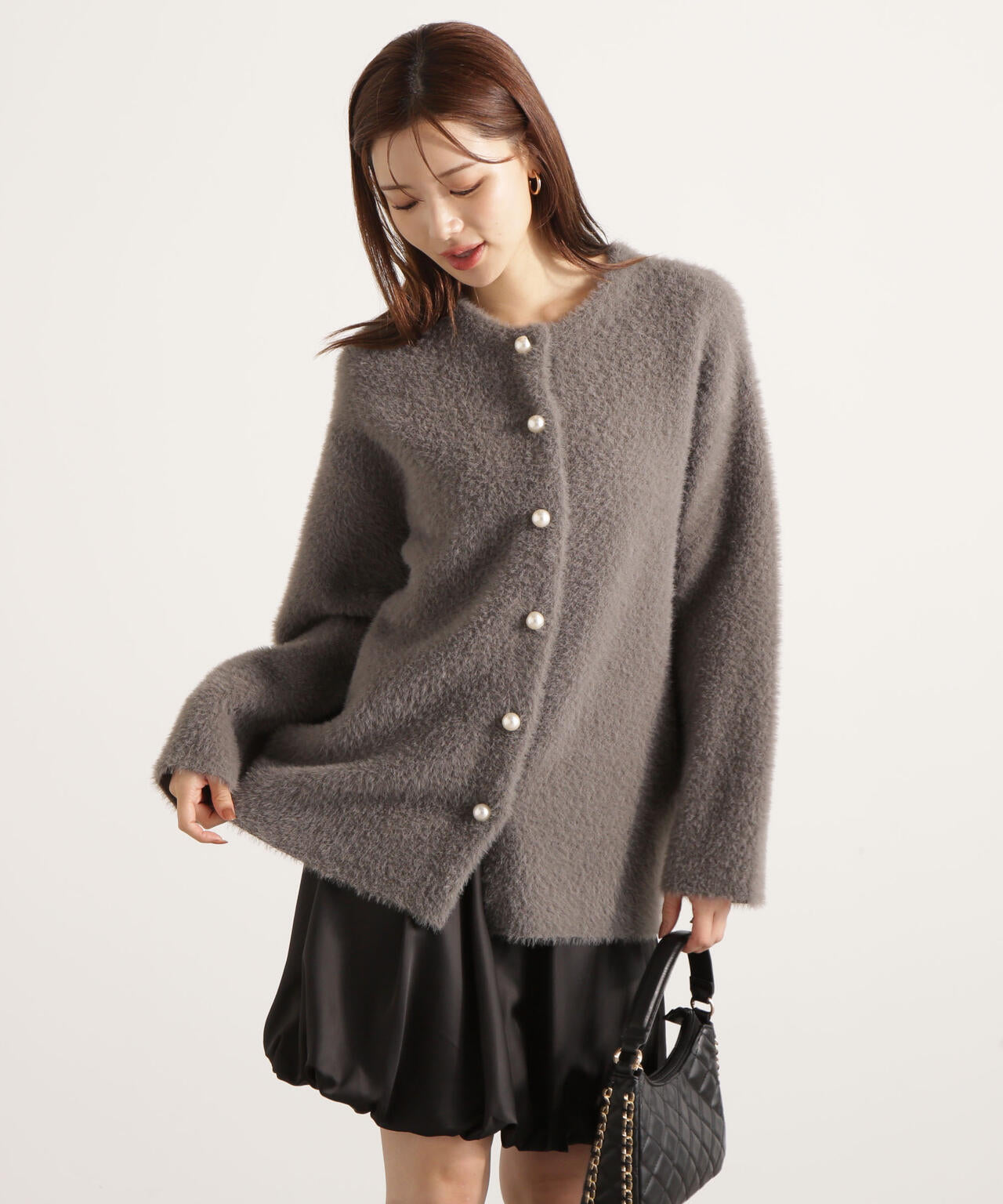 【青島心さん着用】フェザージャコット【アイボリー:WEB限定】