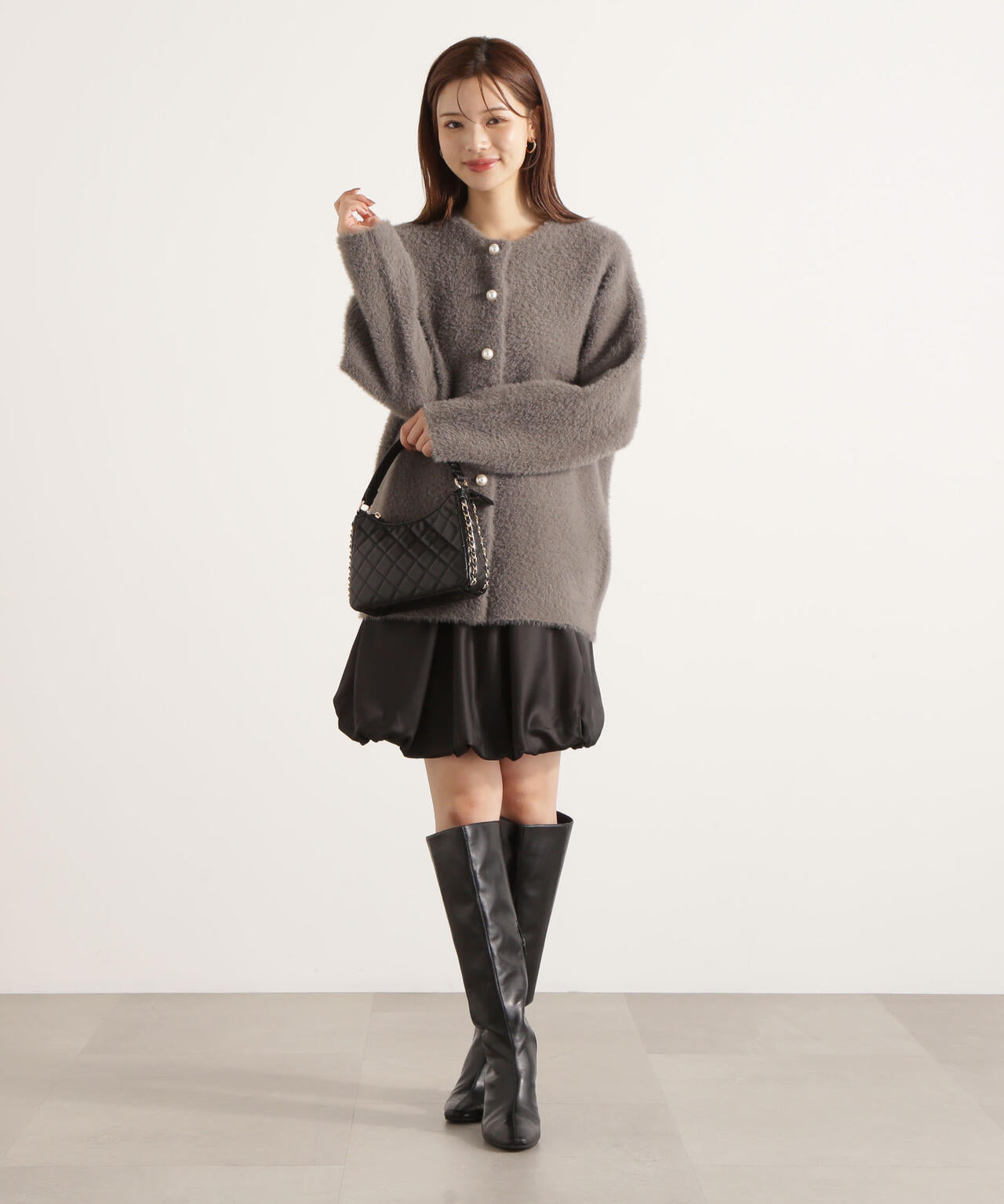 【青島心さん着用】フェザージャコット【アイボリー:WEB限定】