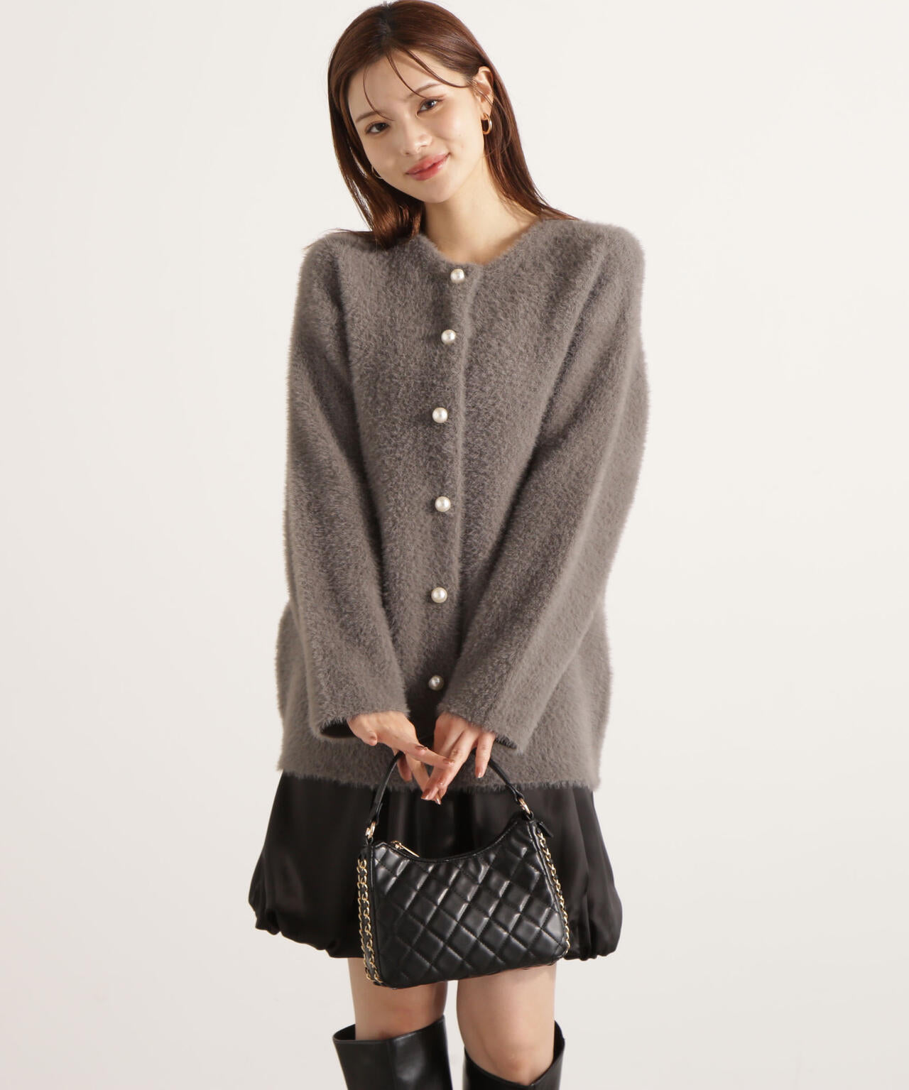 【青島心さん着用】フェザージャコット【アイボリー:WEB限定】