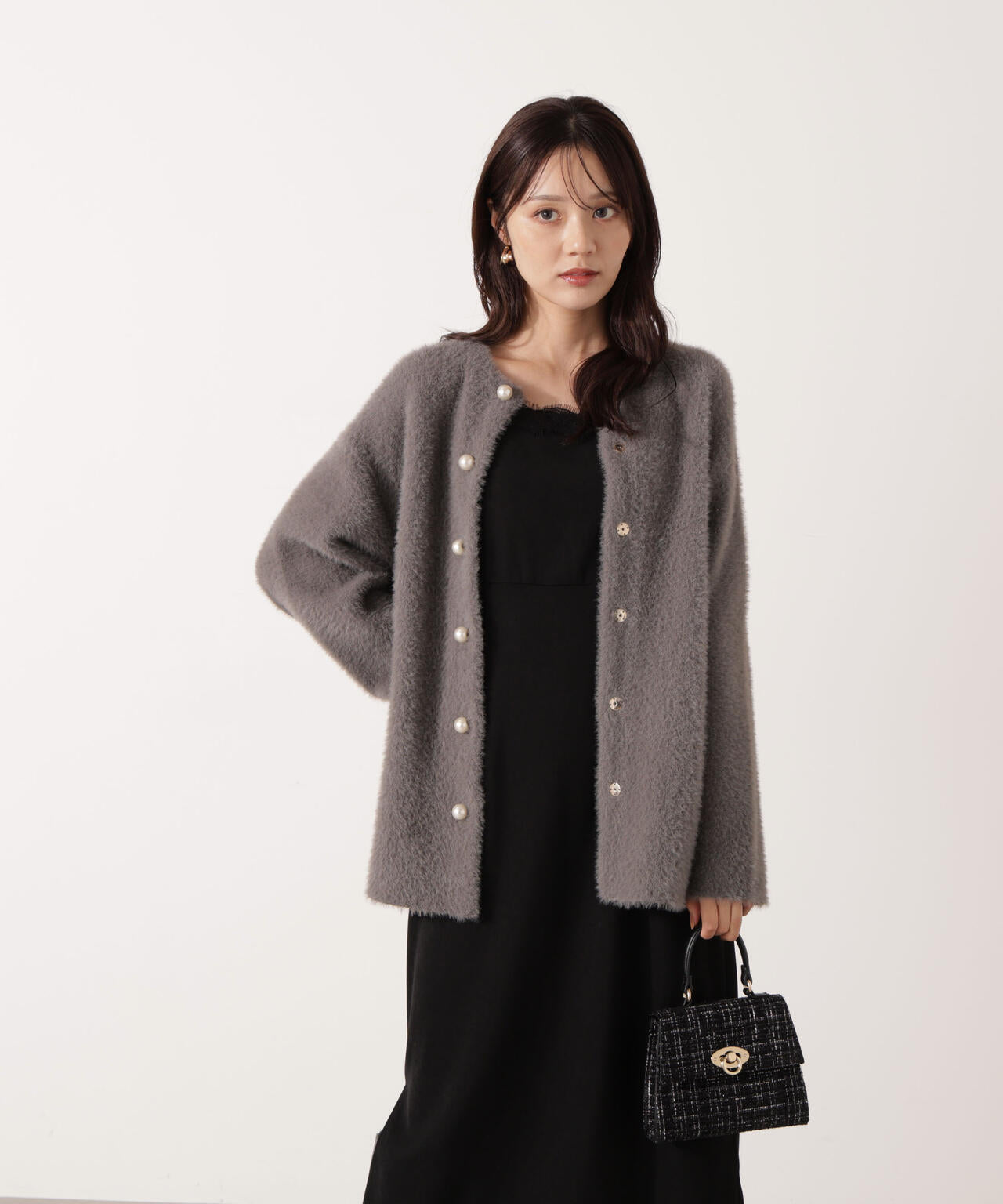 【青島心さん着用】フェザージャコット【アイボリー:WEB限定】