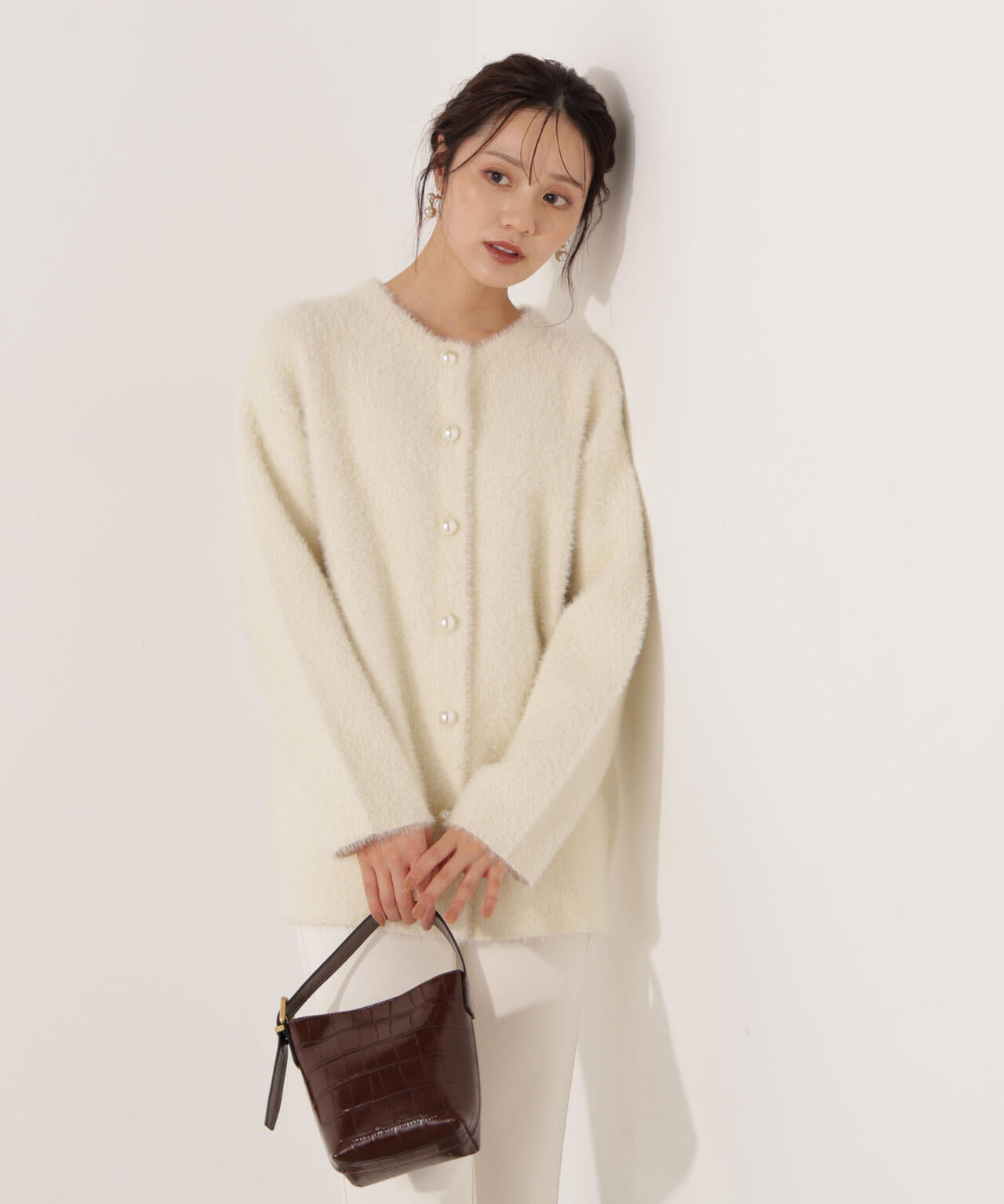 【青島心さん着用】フェザージャコット【アイボリー:WEB限定】