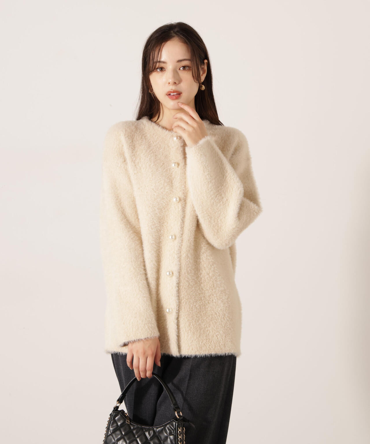 【青島心さん着用】フェザージャコット【アイボリー:WEB限定】