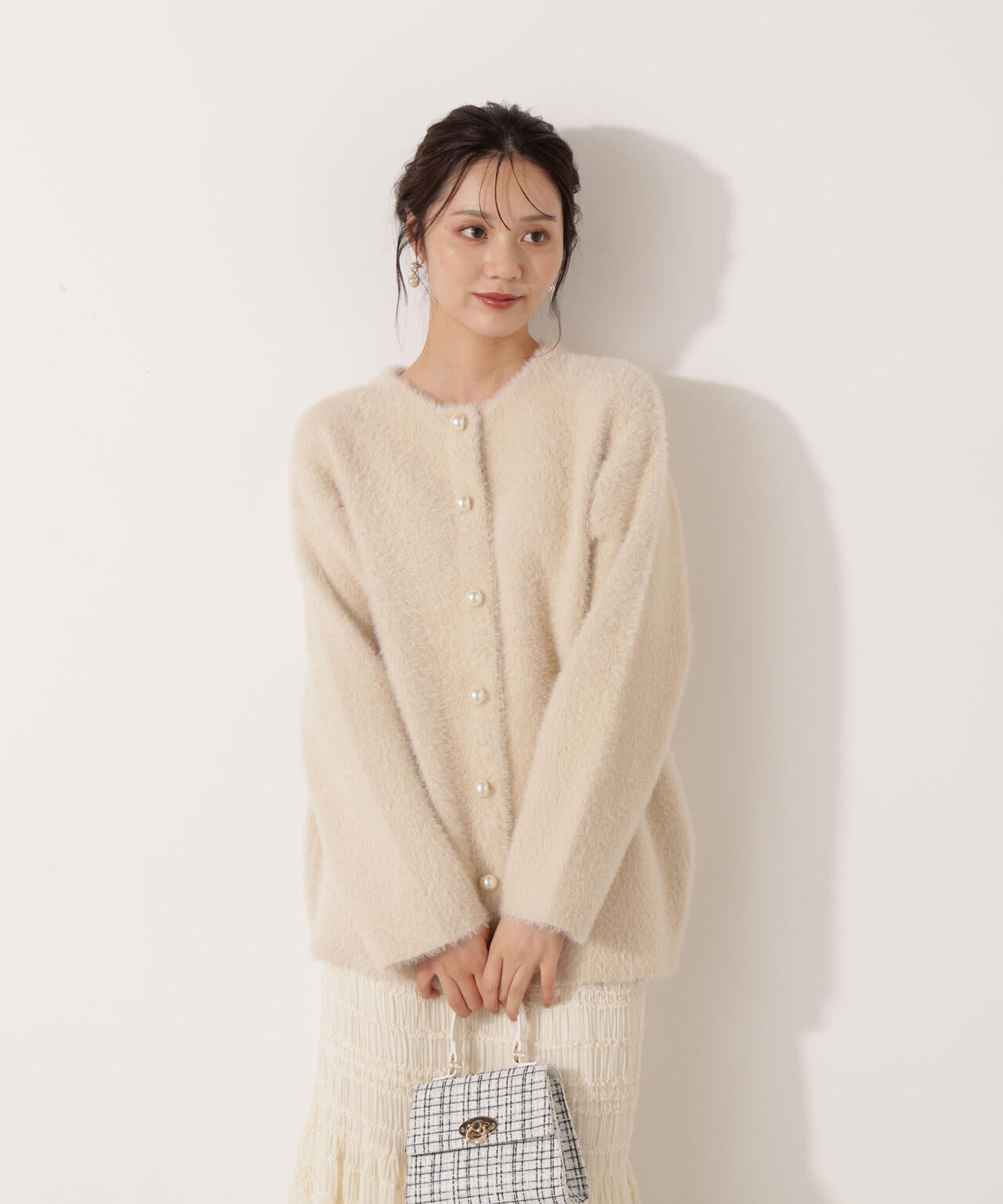 【青島心さん着用】フェザージャコット【アイボリー:WEB限定】