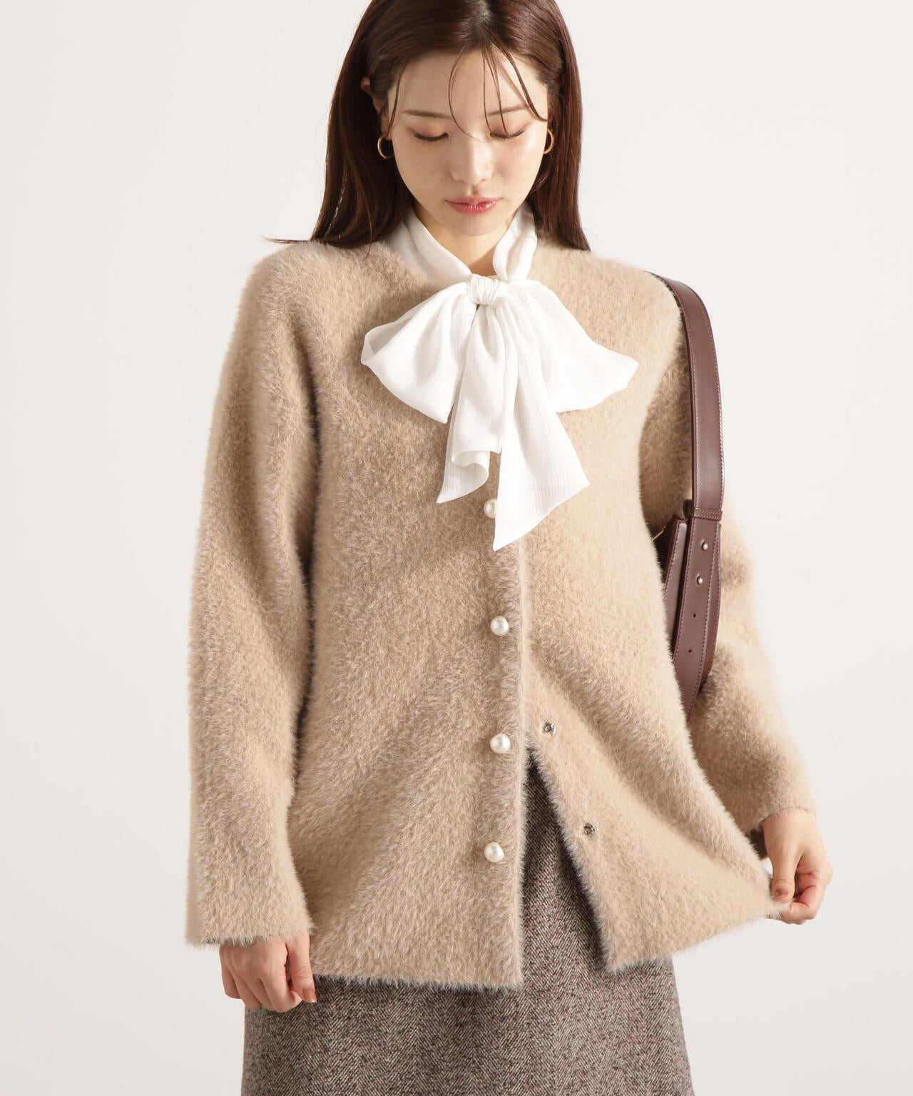 【青島心さん着用】フェザージャコット【アイボリー:WEB限定】