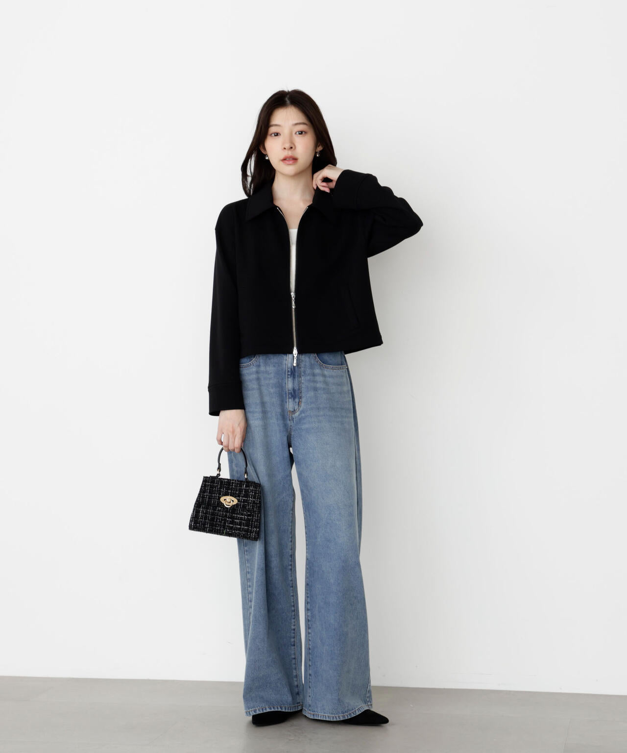 襟付きジップカットジャケット