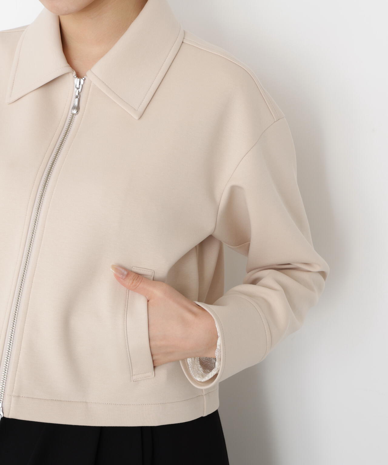 襟付きジップカットジャケット