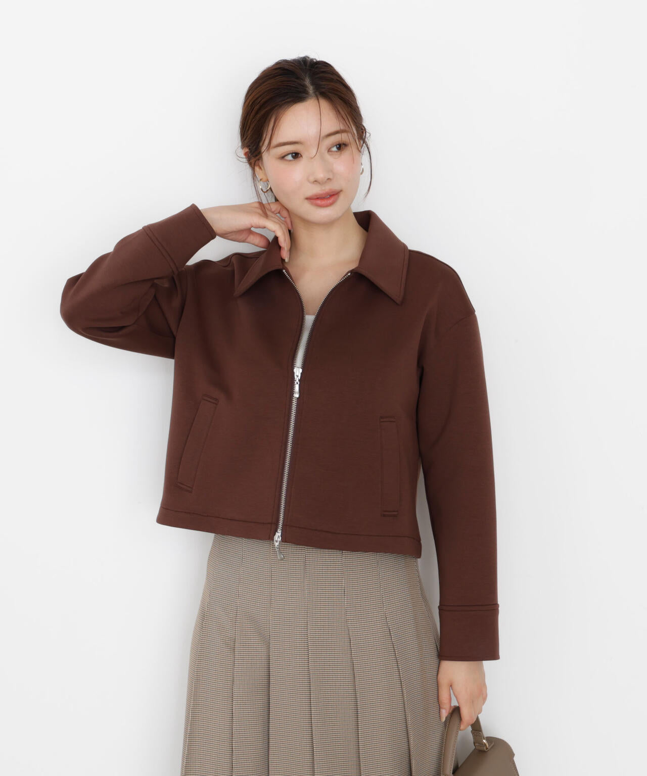 襟付きジップカットジャケット