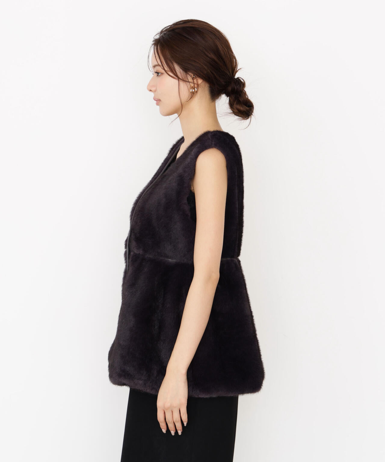 フェイクファーペプラムジレ