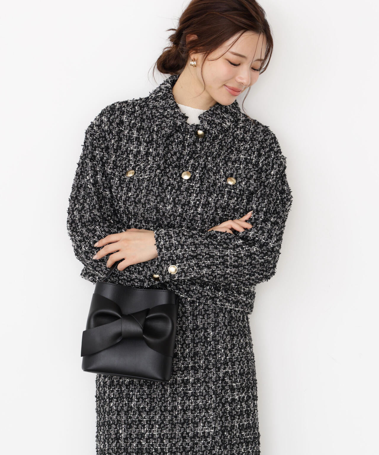 【松川星さん着用】ラメツイードブルゾン