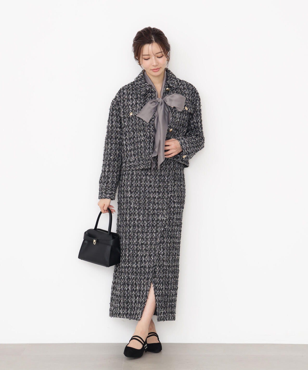 【松川星さん着用】ラメツイードブルゾン