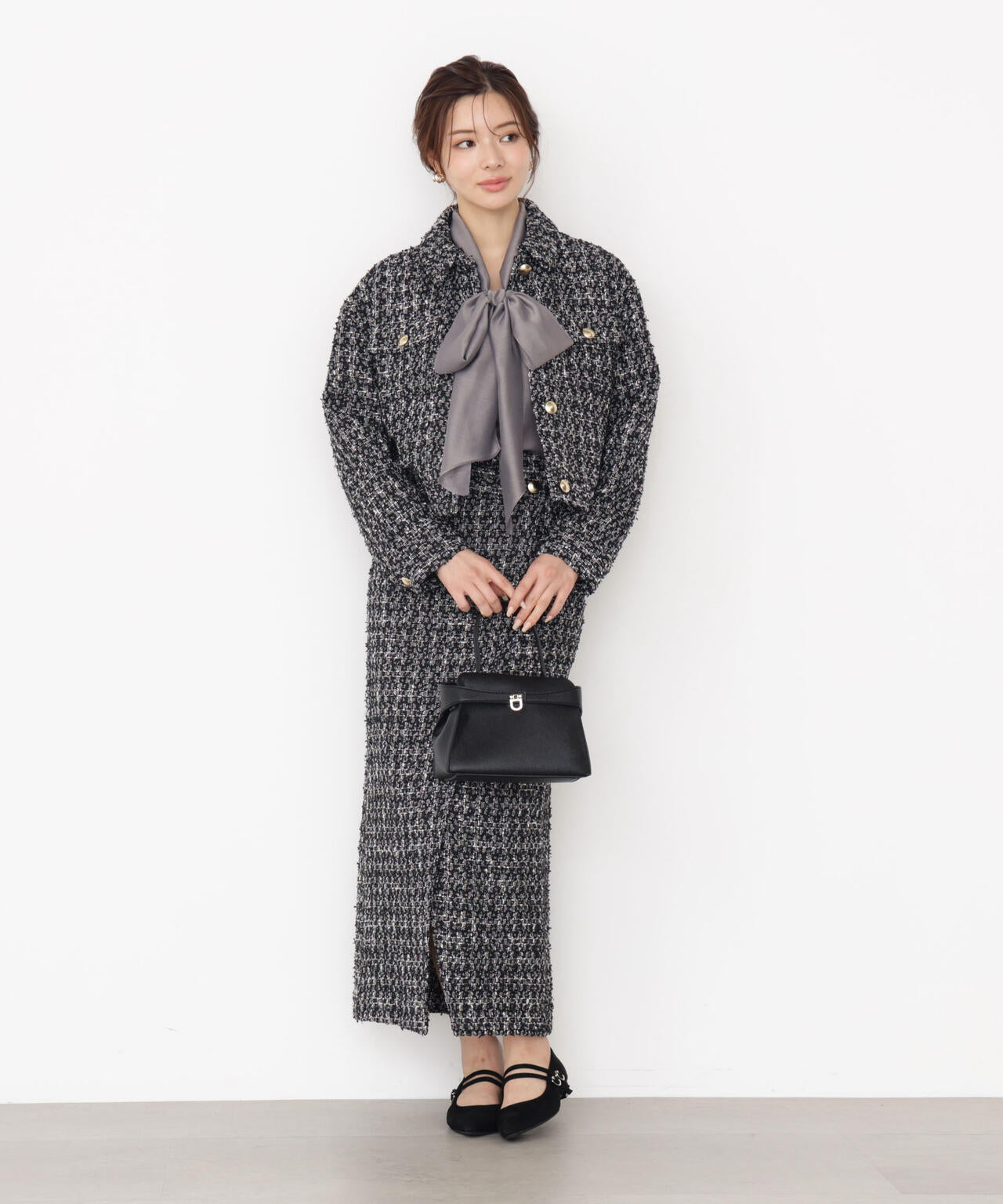 【松川星さん着用】ラメツイードブルゾン