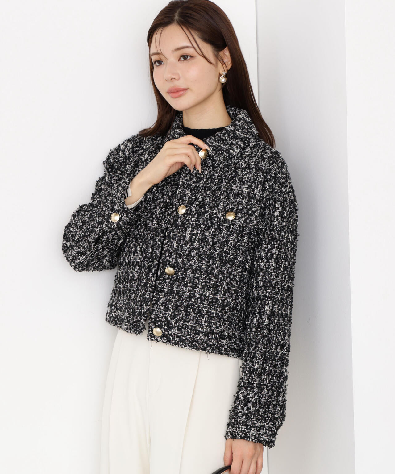 【松川星さん着用】ラメツイードブルゾン