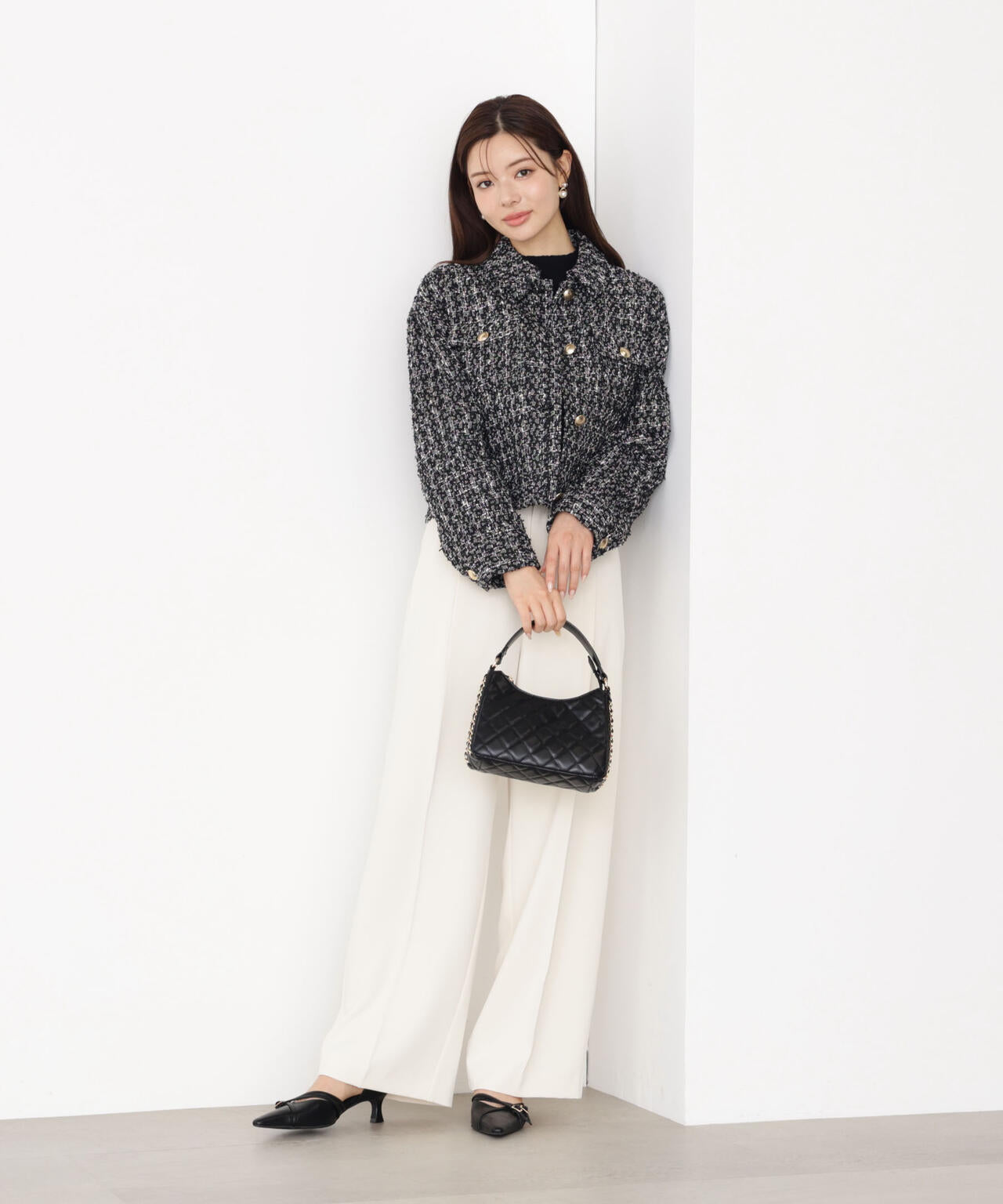 【松川星さん着用】ラメツイードブルゾン