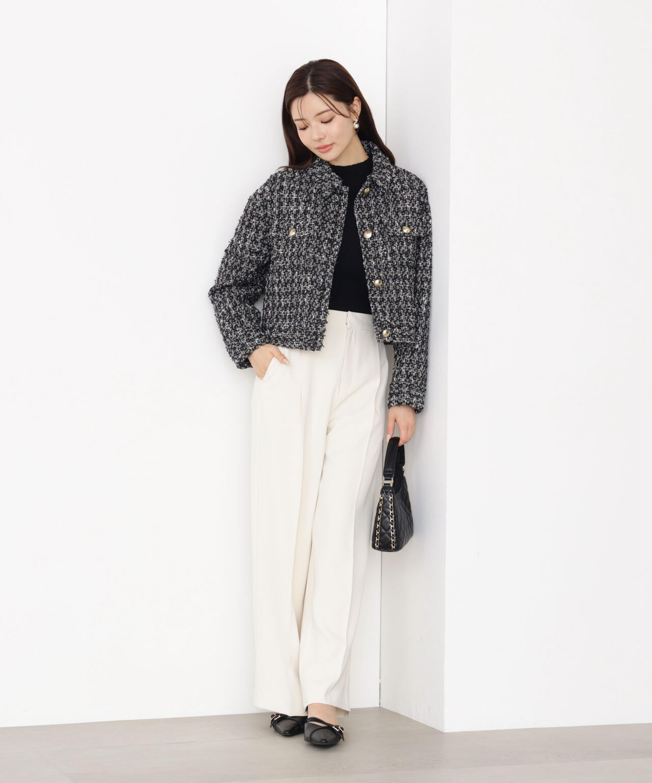 【松川星さん着用】ラメツイードブルゾン