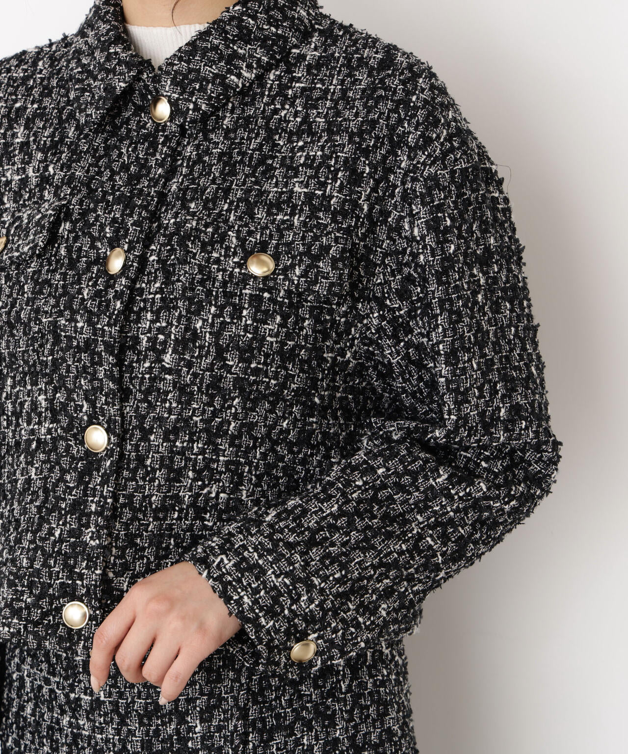 【松川星さん着用】ラメツイードブルゾン