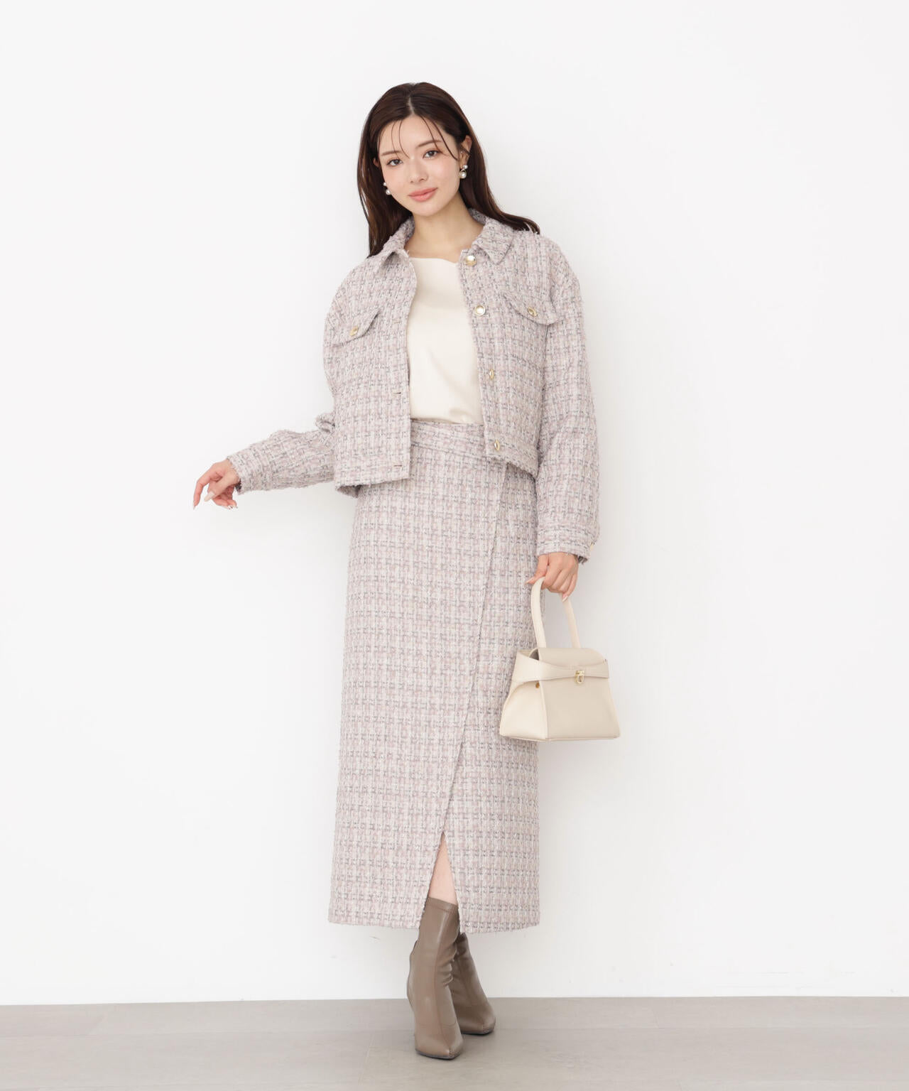 【松川星さん着用】ラメツイードブルゾン