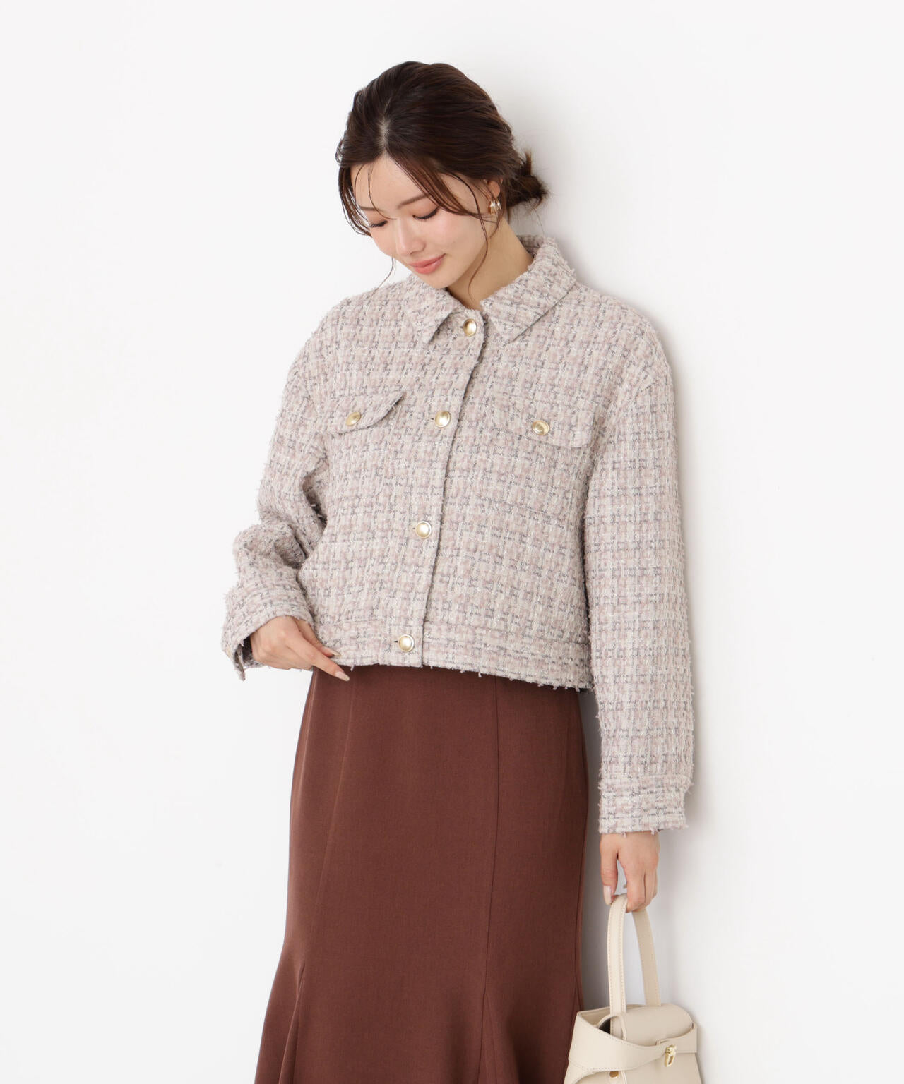 【松川星さん着用】ラメツイードブルゾン