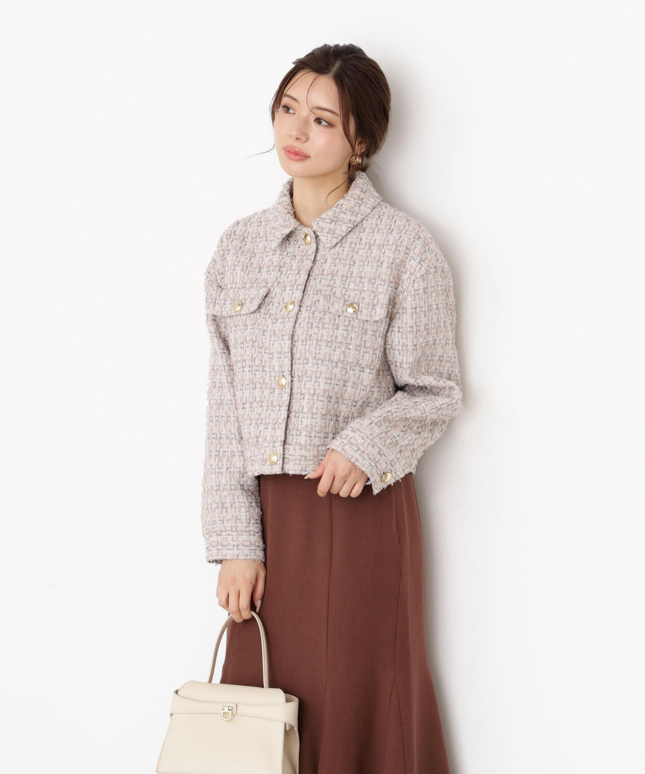 【松川星さん着用】ラメツイードブルゾン