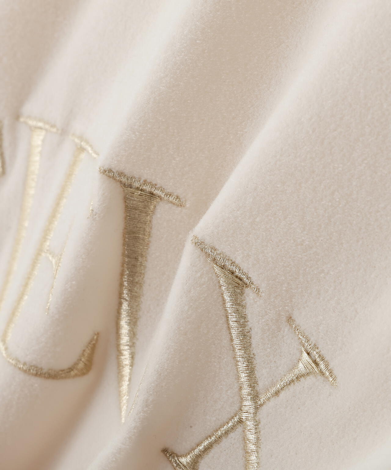 <ハンドウォッシャブル>シアーベロア刺繍Tシャツ