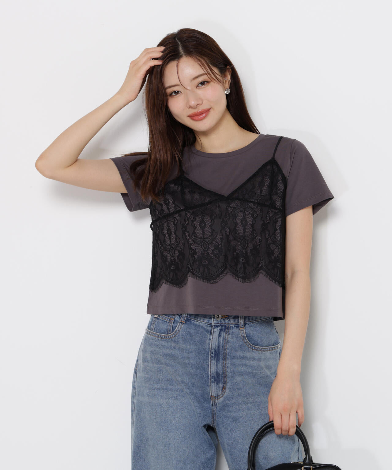 レースキャミセットカットソー