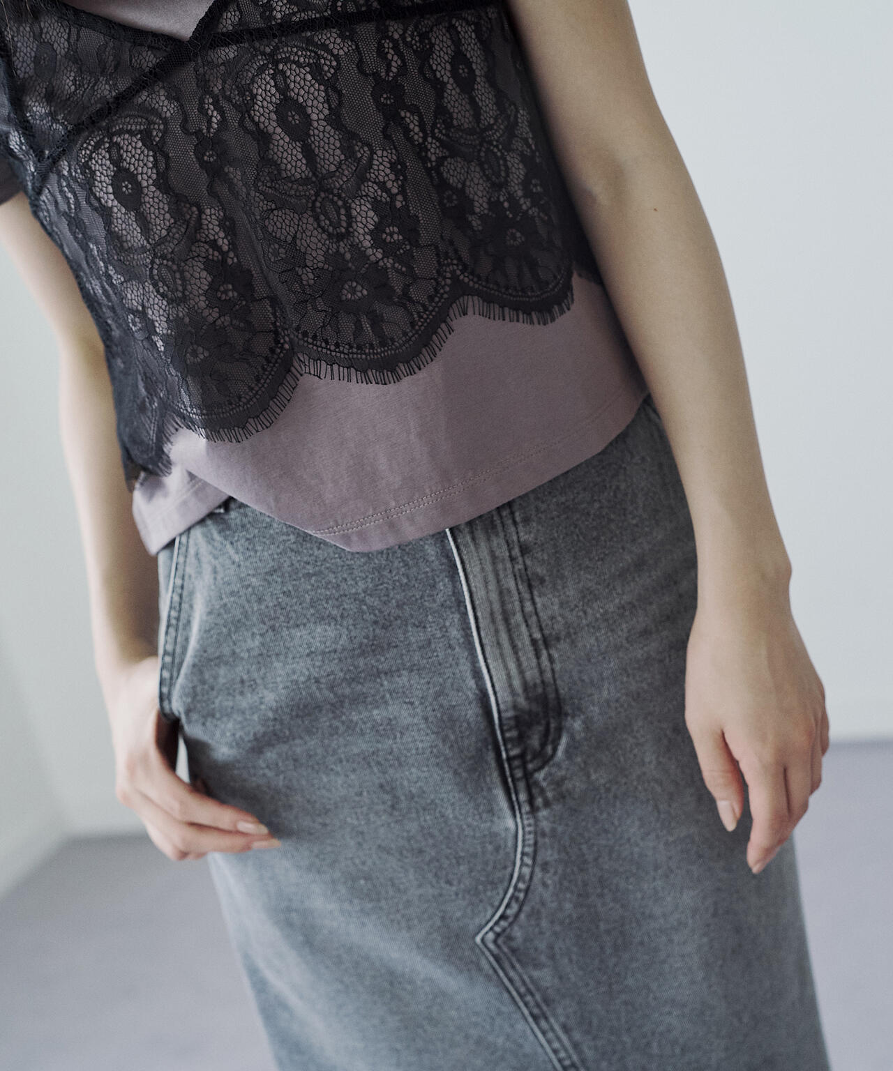 レースキャミセットカットソー