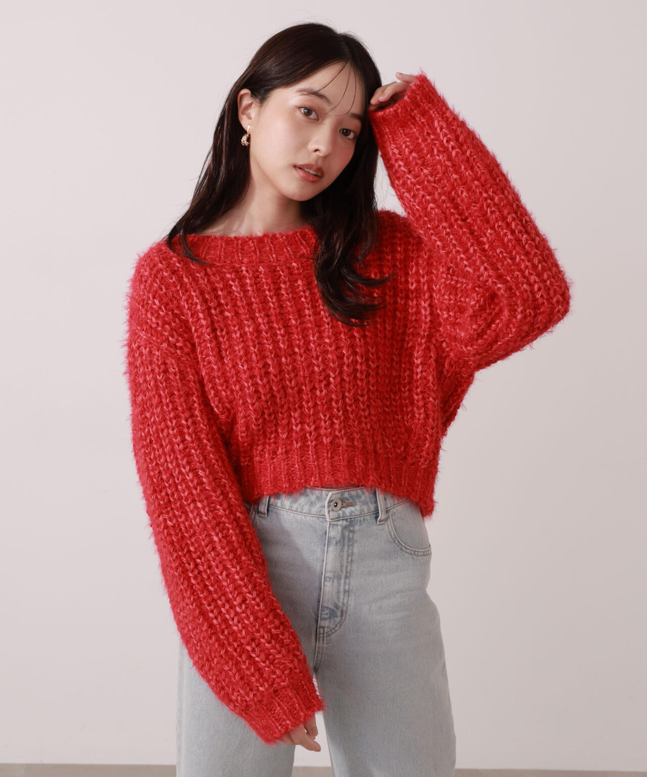 ローゲージざっくりニット