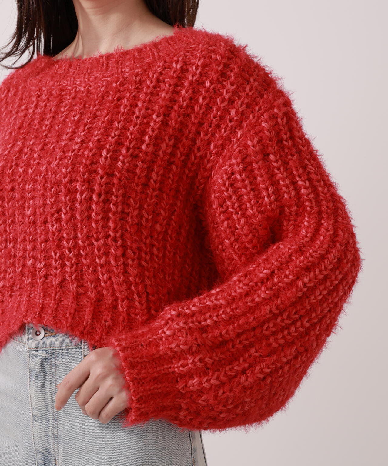 ローゲージざっくりニット