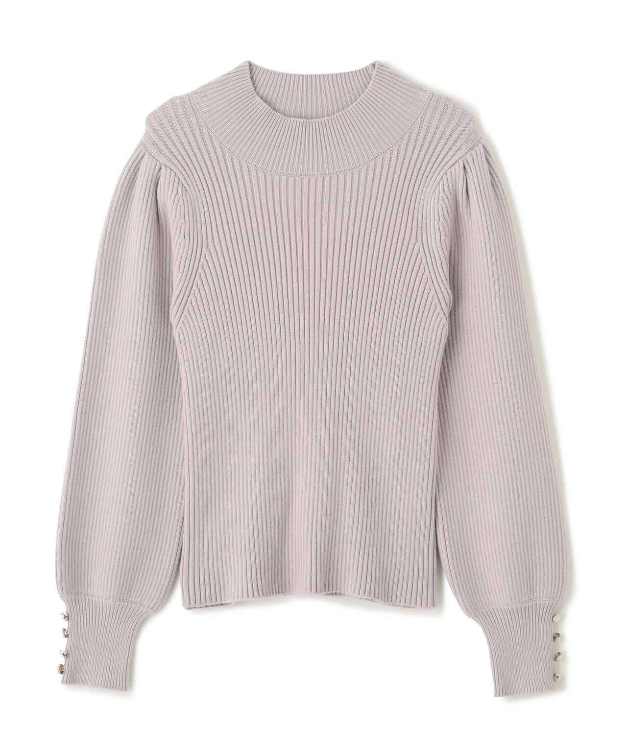 <ハンドウォッシャブル>ハイネックボリュームスリーブニット