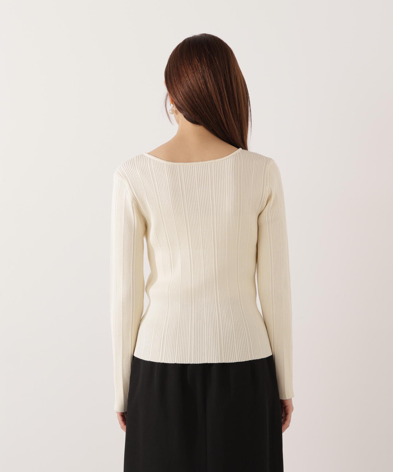 <ウォッシャブル>フロントホックニット