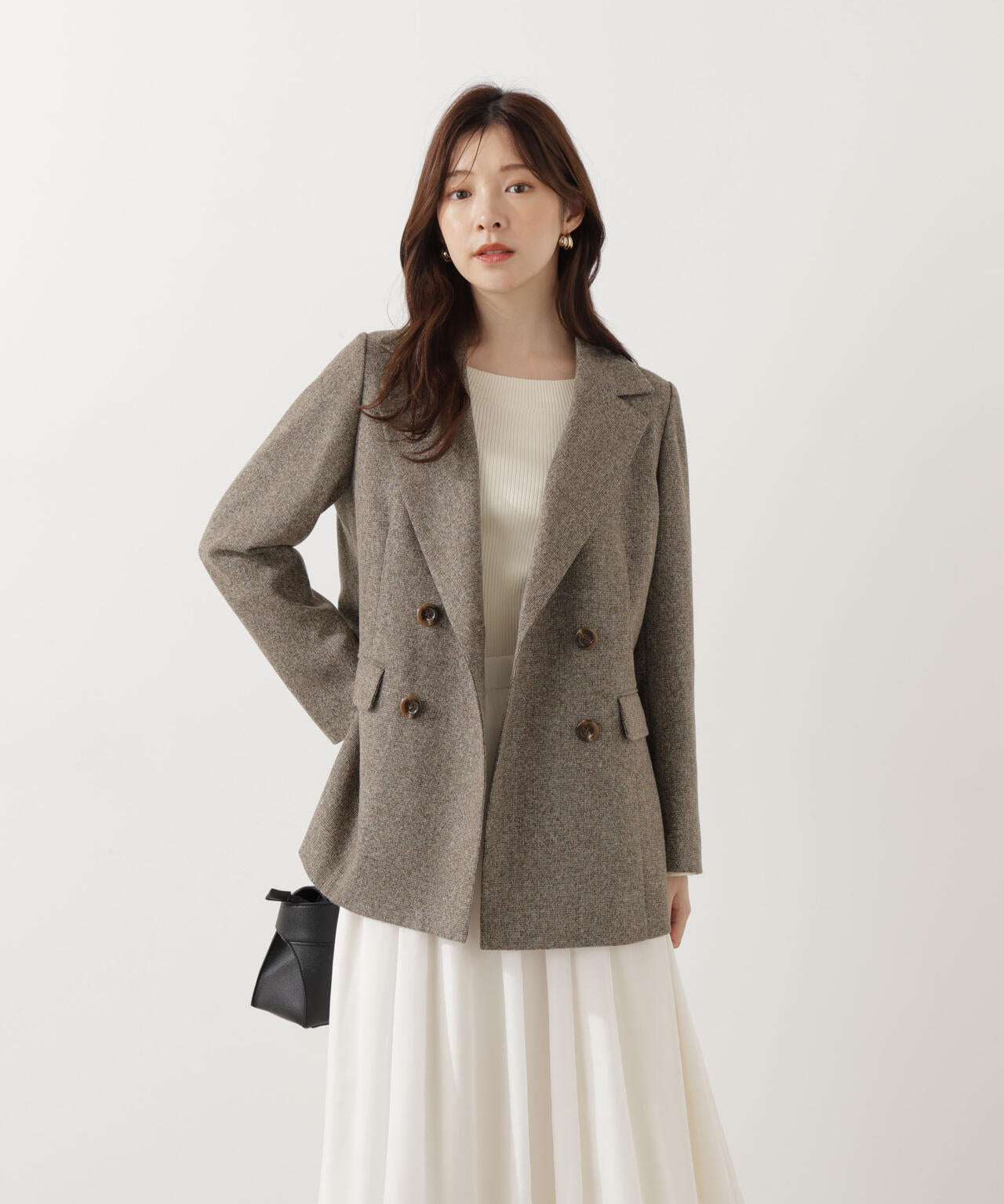 <ウォッシャブル>フレアスリーブオフショルニット