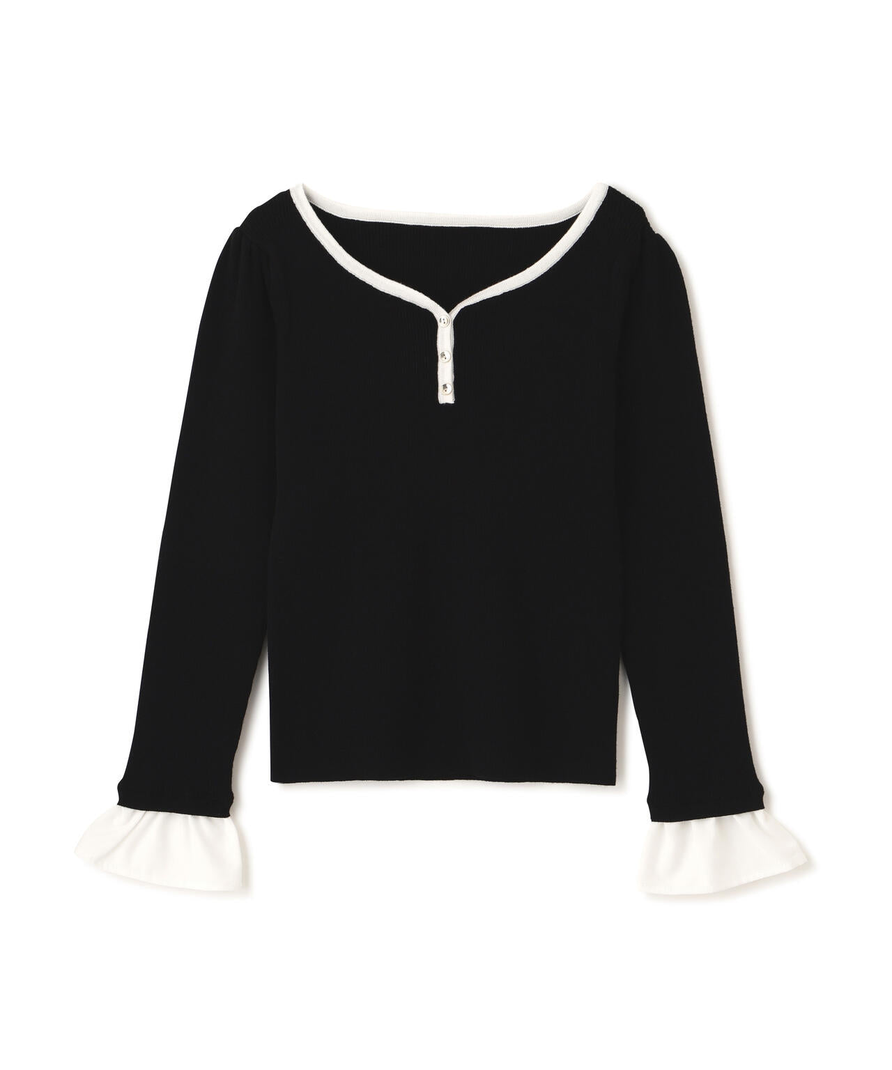 異素材スリーブニット