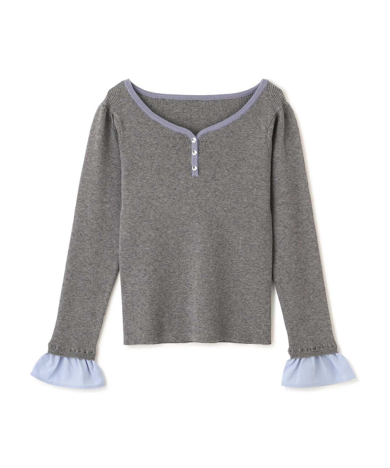 異素材スリーブニット