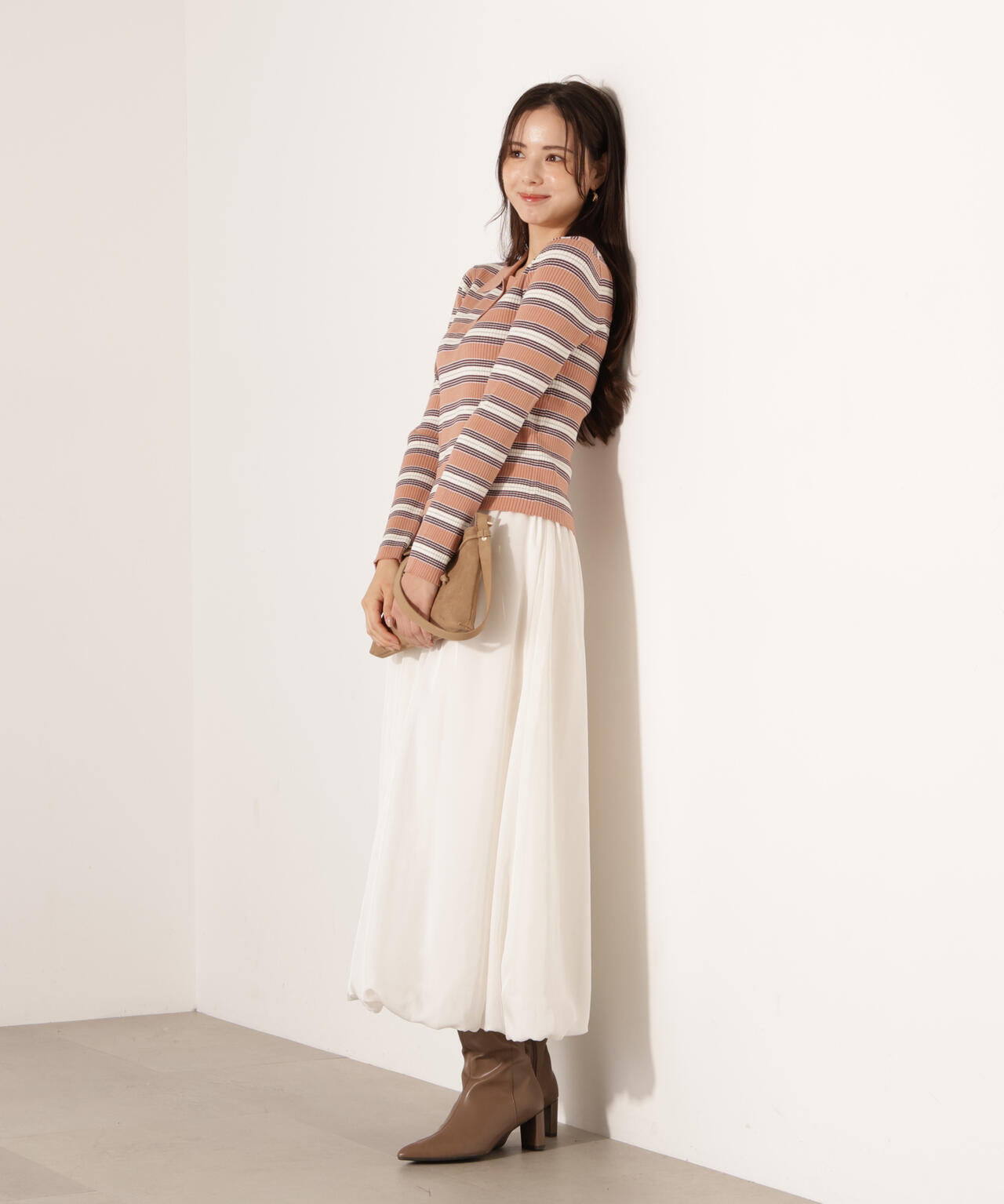 【加藤栞さん着用】ポロボーダーニット