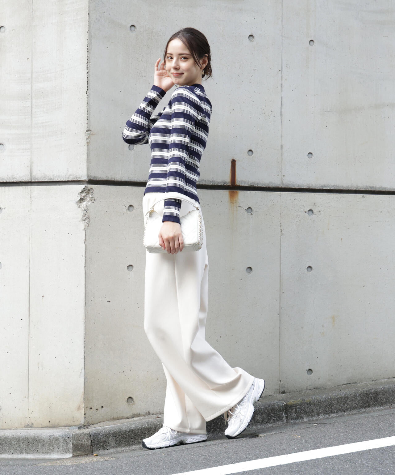 【加藤栞さん着用】ポロボーダーニット