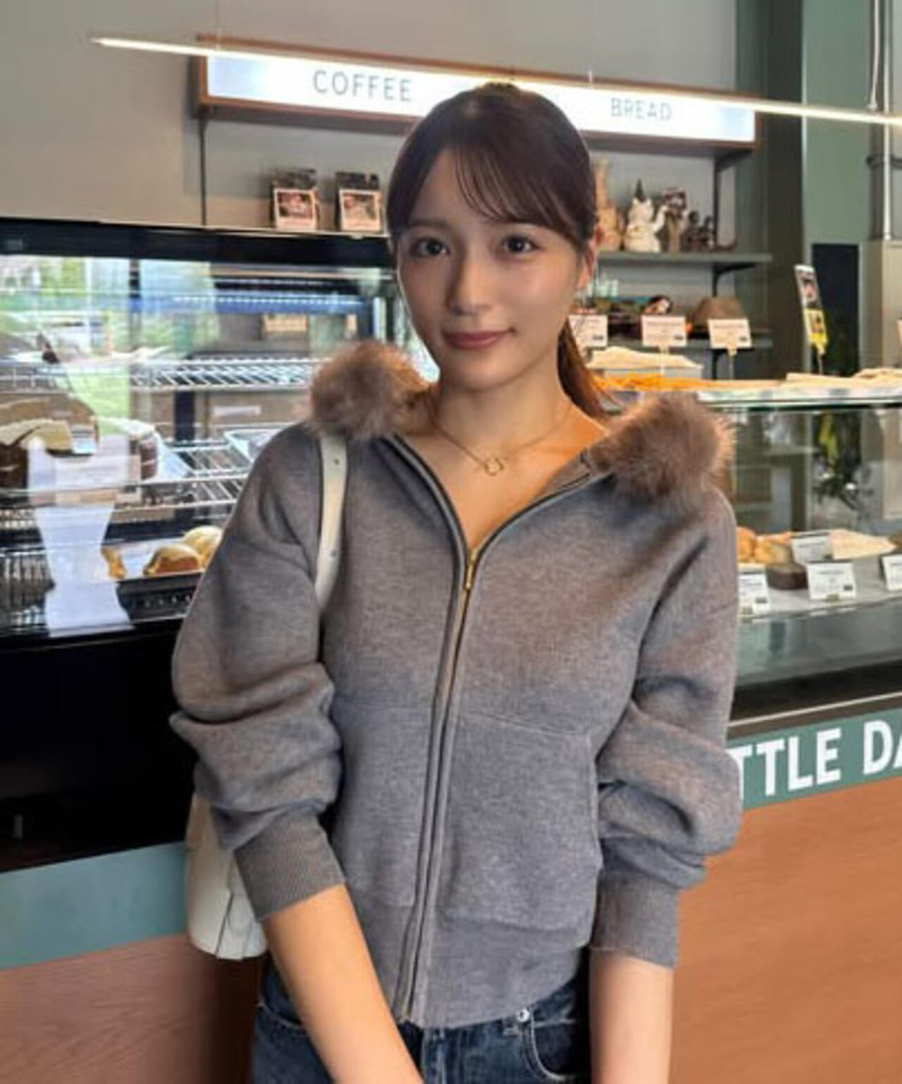 エコファー付きニットパーカー