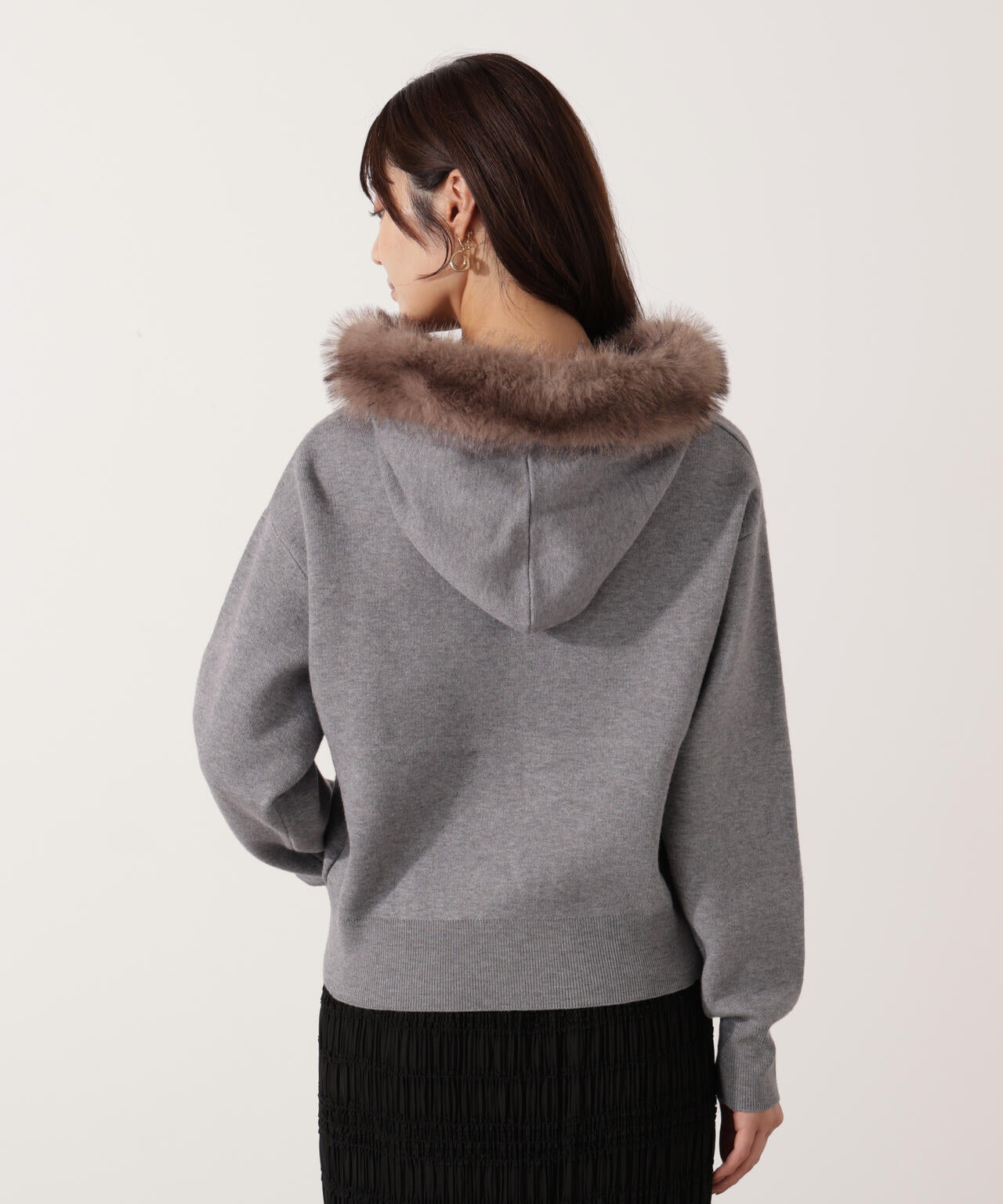 エコファー付きニットパーカー