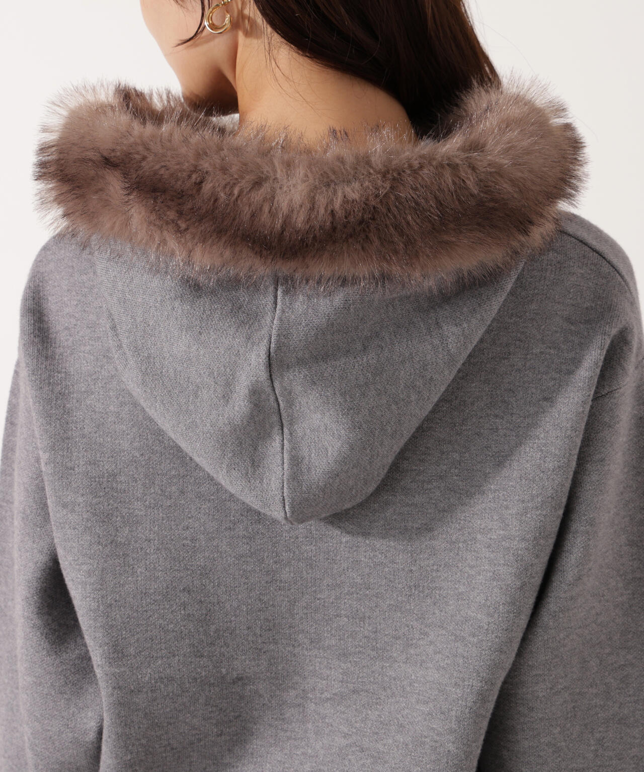 エコファー付きニットパーカー