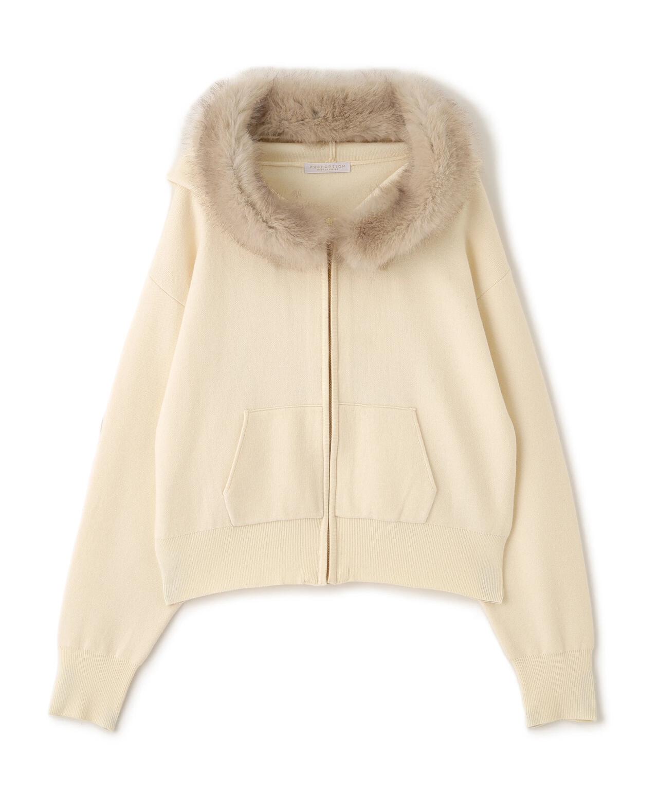 エコファー付きニットパーカー