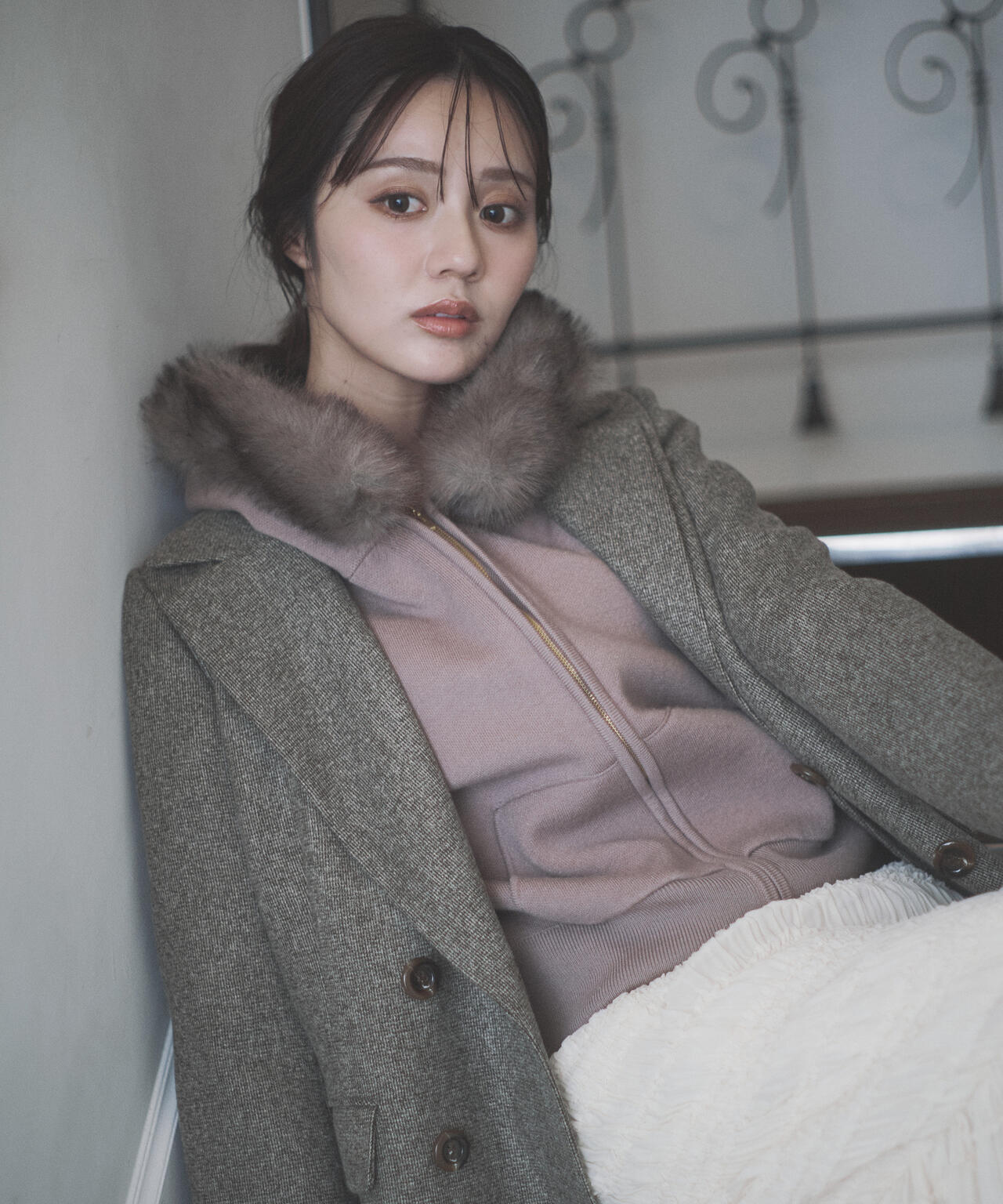 エコファー付きニットパーカー