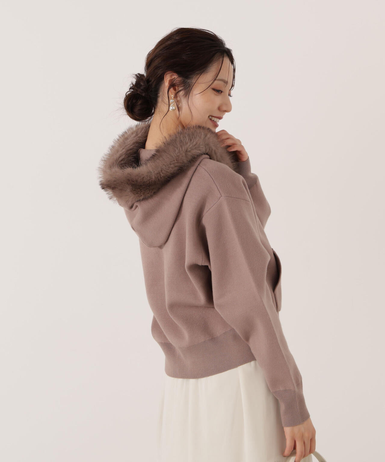 エコファー付きニットパーカー