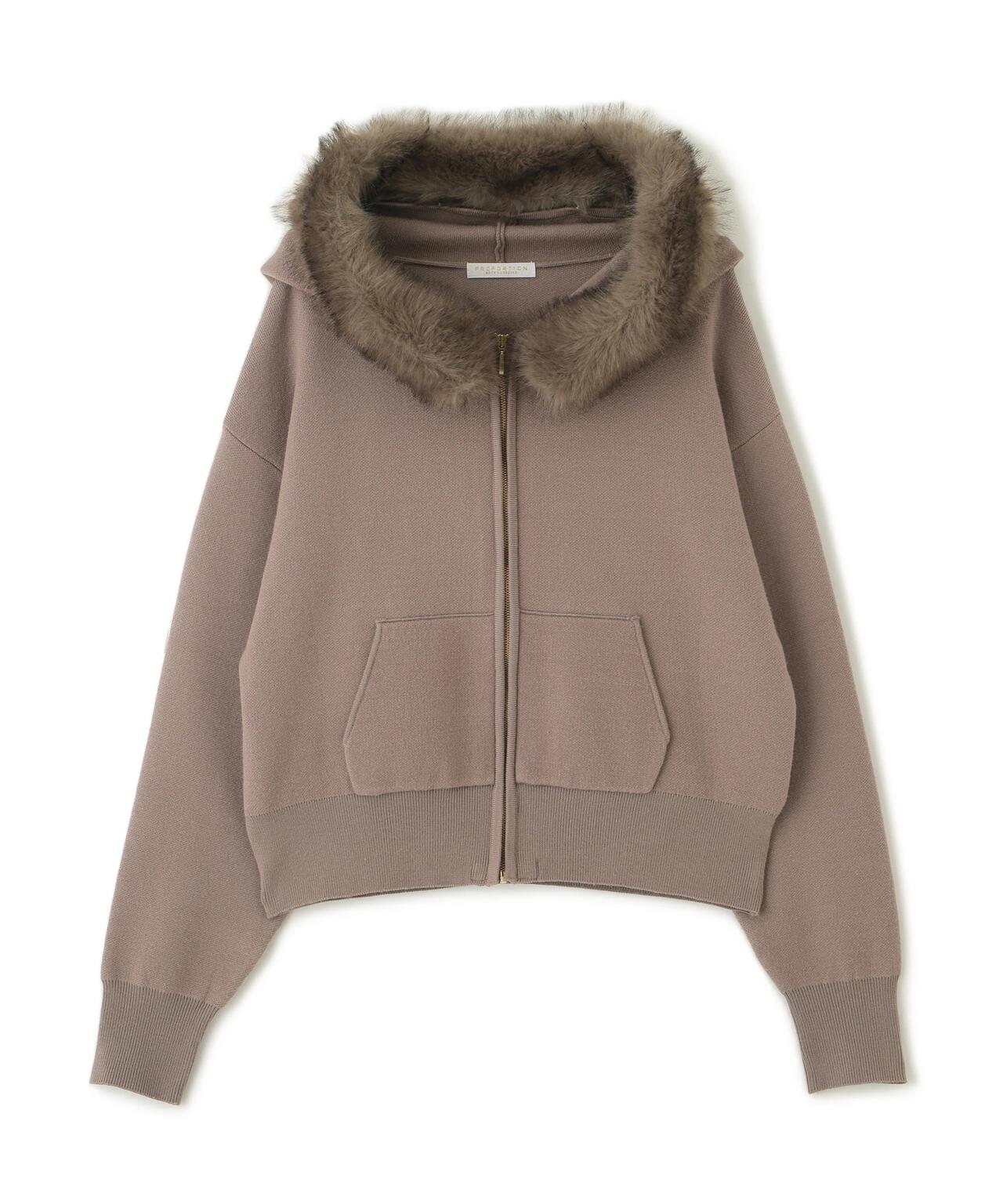 エコファー付きニットパーカー