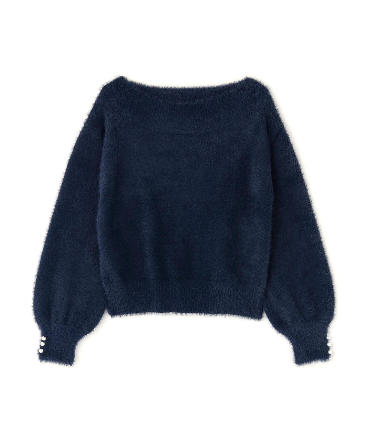 【加藤栞さん着用】ミニシャギーオフショルニット【ネイビー:WEB・一部店舗限定】