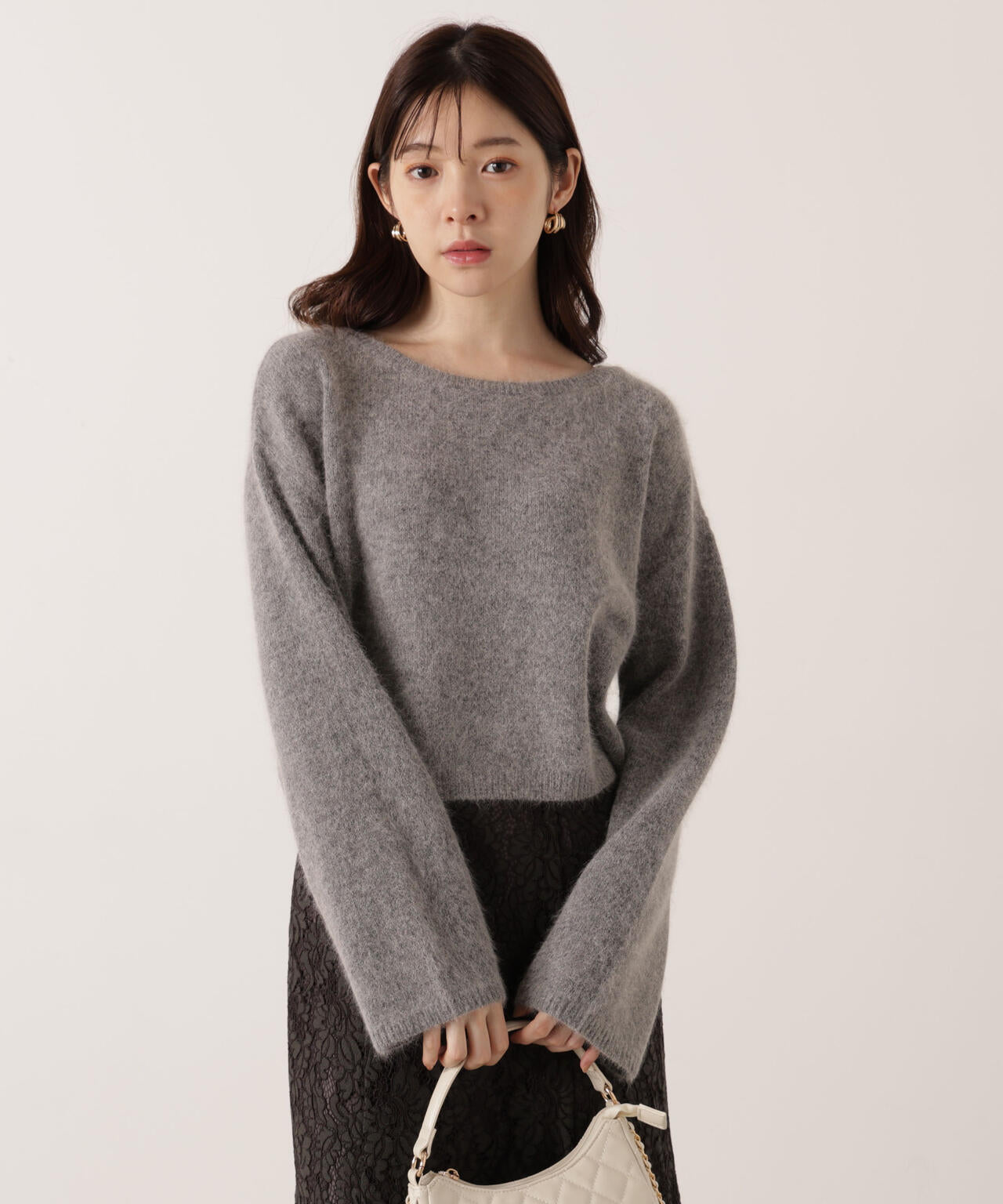 ショートFOX混ニット