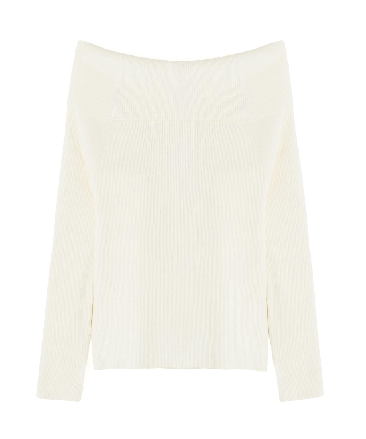 <谷川菜奈さん着用>オフショルリブニット