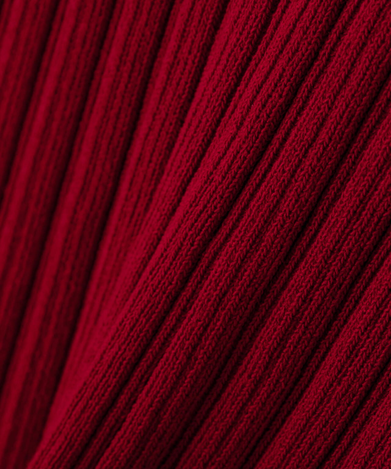 ハートネック半袖リブニット