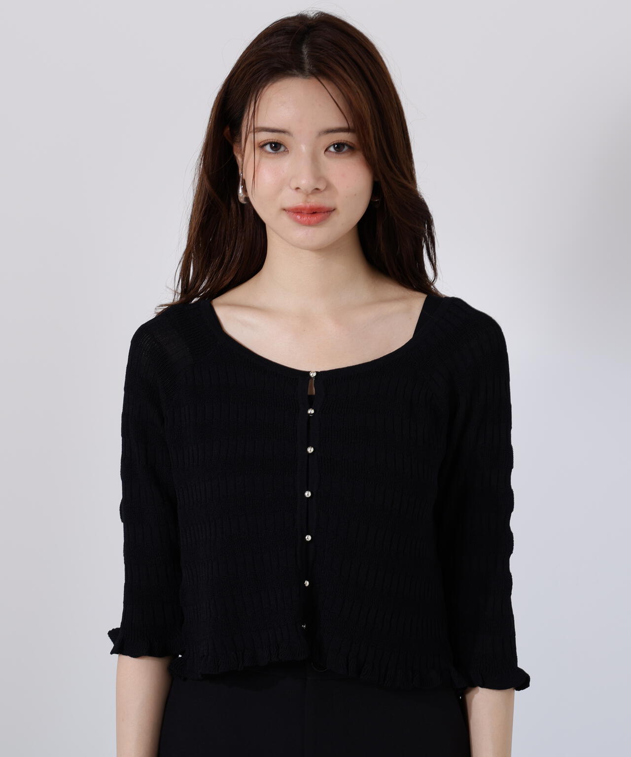 〈接触冷感〉変わり編みニットカーディガン【official site限定】